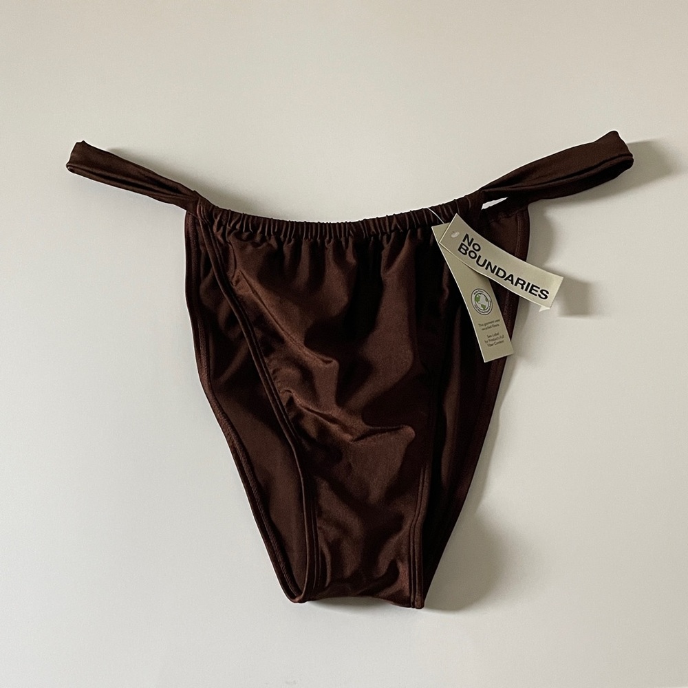 Cheeky High Leg Bikini Bottom Chocolate Brown Size XL